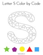 Letter S Color by Code Coloring Page