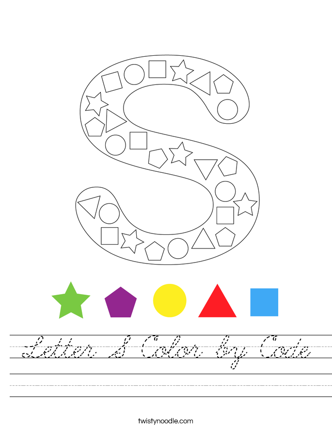 Letter S Color by Code Worksheet