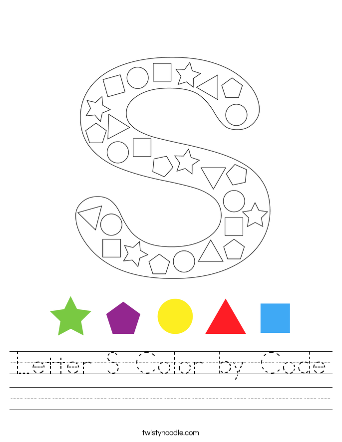 Letter S Color by Code Worksheet