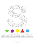 Letter S Color by Code Handwriting Sheet