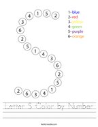 Letter S Color by Number Handwriting Sheet