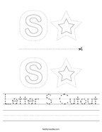 Letter S Cutout Handwriting Sheet