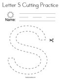 Letter S Cutting Practice Coloring Page