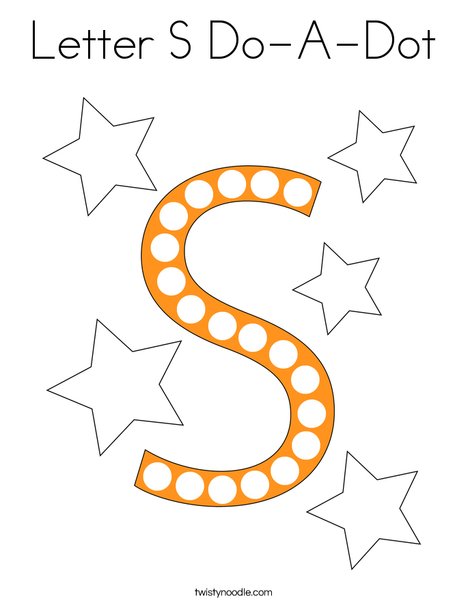 Letter S Do-A-Dot Coloring Page - Twisty Noodle letter-s-do-a-dot-coloring-page-twisty-noodle