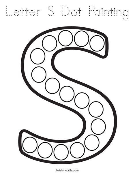 Letter S Dot Painting Coloring Page