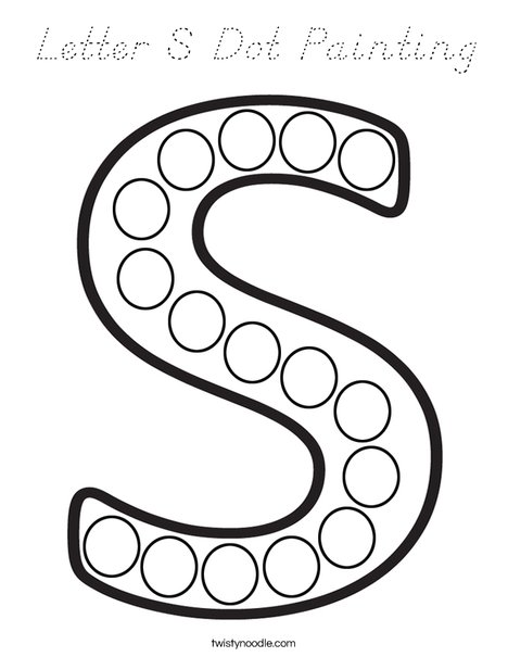 Letter S Dot Painting Coloring Page
