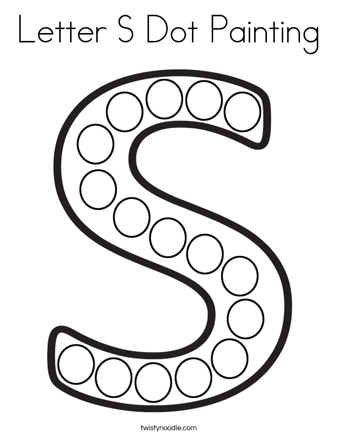 Letter S Dot Painting Coloring Page - Twisty Noodle