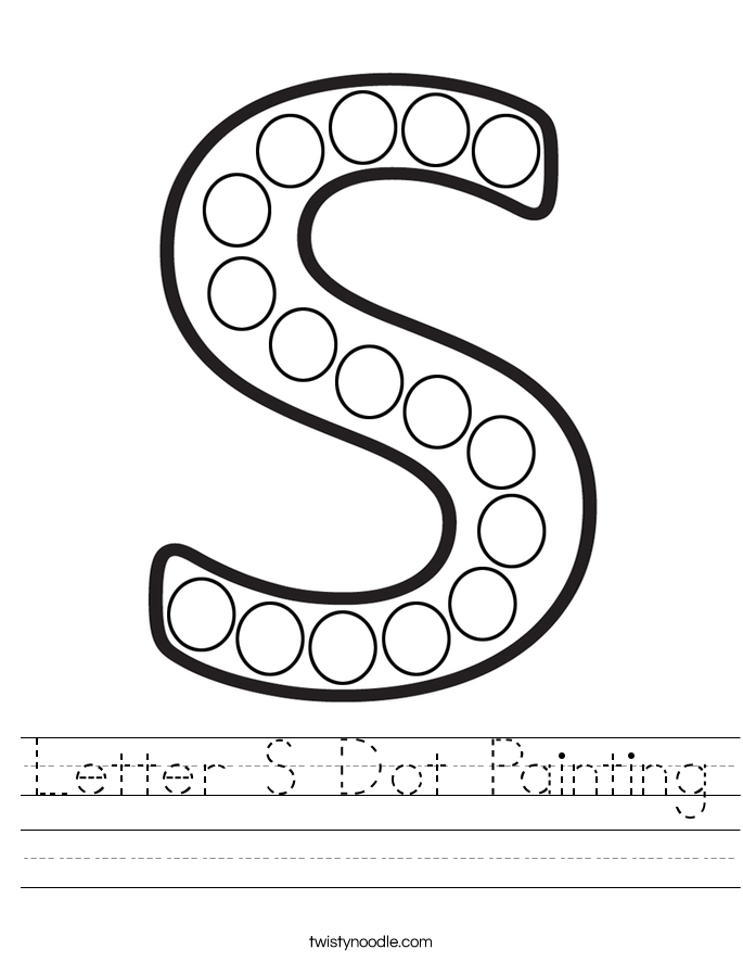 Letter S Dot Painting Worksheet - Twisty Noodle