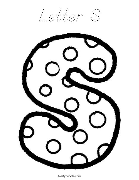 Letter S Dots Coloring Page