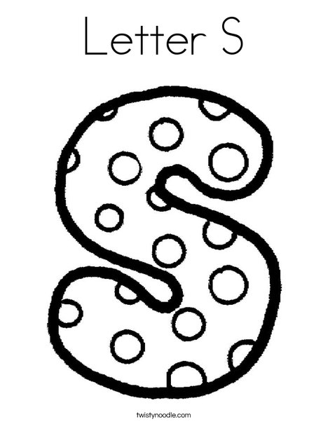 Letter S Dots Coloring Page