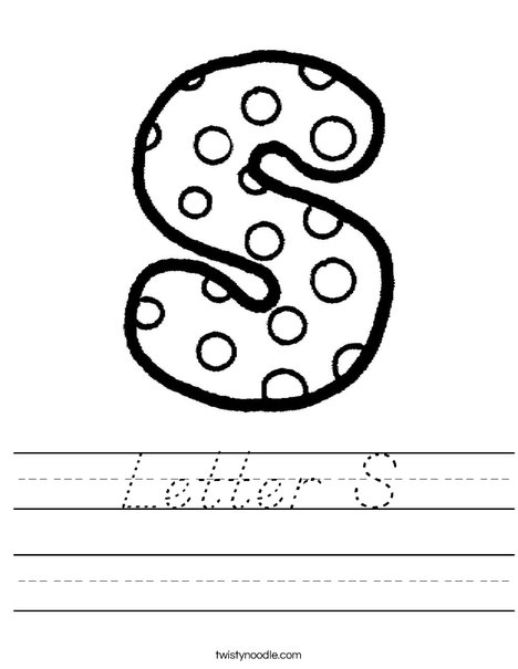 Letter S Dots Worksheet