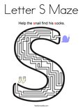 Letter S Maze Coloring Page