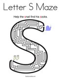 Letter S Maze Coloring Page