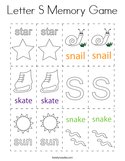 Letter S Memory Game Coloring Page