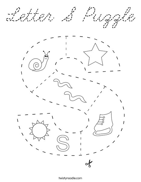 Letter S Puzzle Coloring Page
