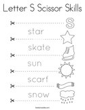 Letter S Scissor Skills Coloring Page