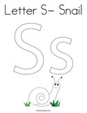 Letter S- Snail Coloring Page
