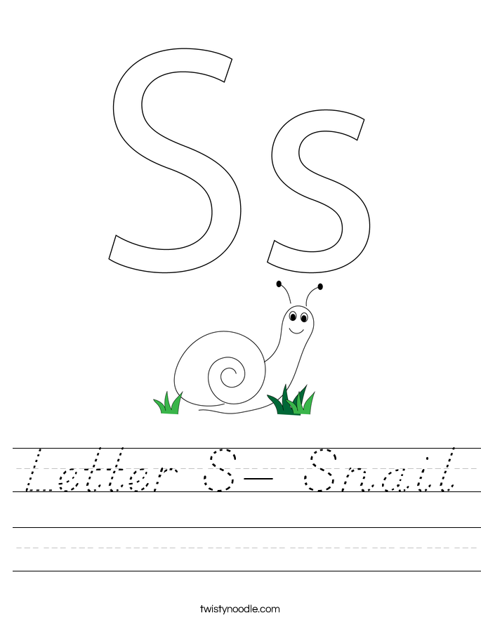 Letter S- Snail Worksheet