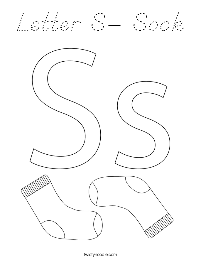 Letter S- Sock Coloring Page