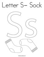 Letter S- Sock Coloring Page