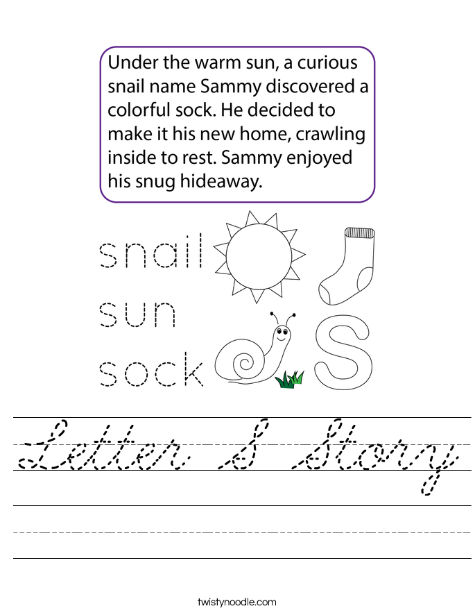 Letter S Story Worksheet