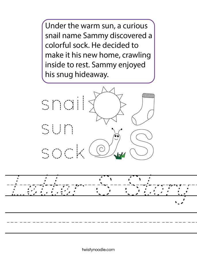 Letter S Story Worksheet