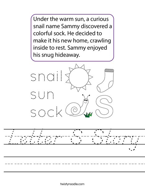 Letter S Story Worksheet