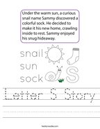 Letter S Story Handwriting Sheet