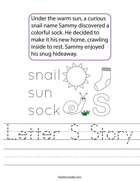 Letter S Story Worksheet