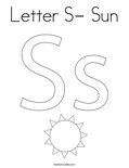 Letter S- Sun Coloring Page