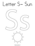 Letter S- Sun Coloring Page