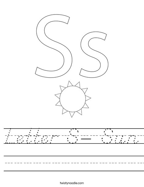 Letter S- Sun Worksheet