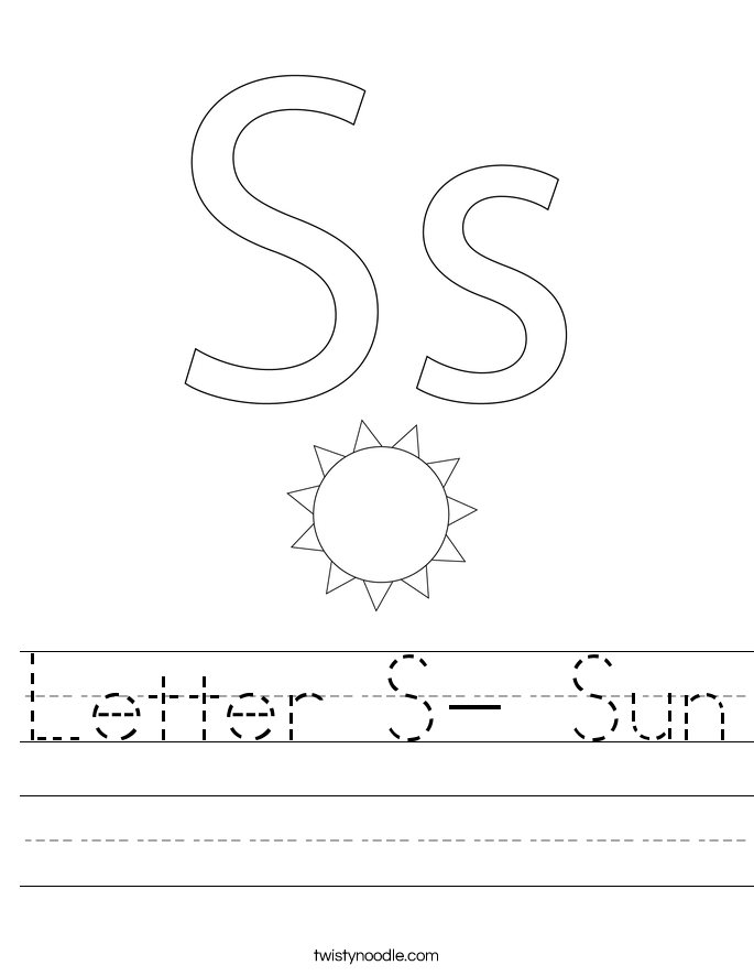 Letter S- Sun Worksheet