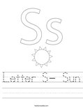 Letter S- Sun Worksheet