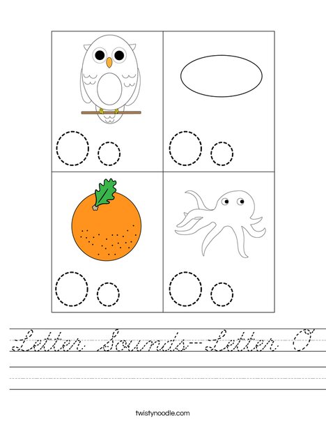 Letter Sounds-Lette O Worksheet