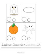 Letter Sounds-Letter O Handwriting Sheet