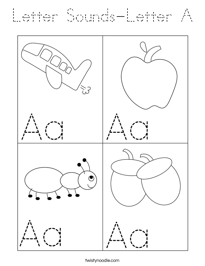 Letter Sounds-Letter A Coloring Page