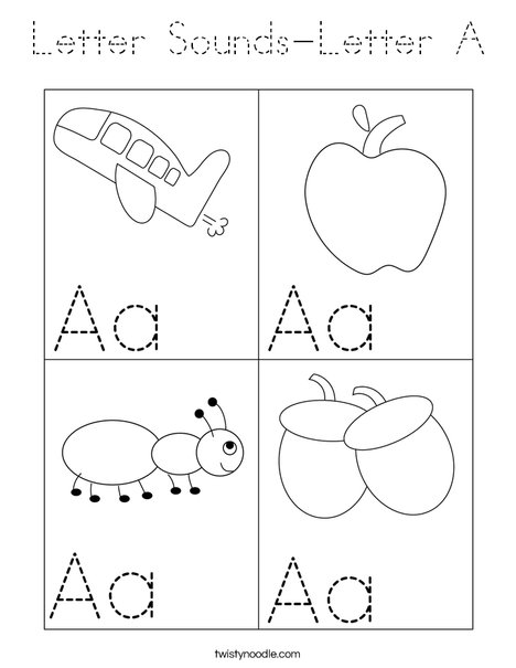 Letter Sounds-Letter A Coloring Page