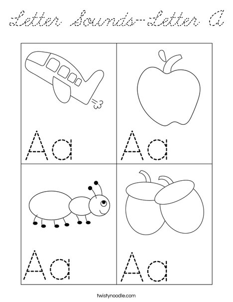 Letter Sounds-Letter A Coloring Page