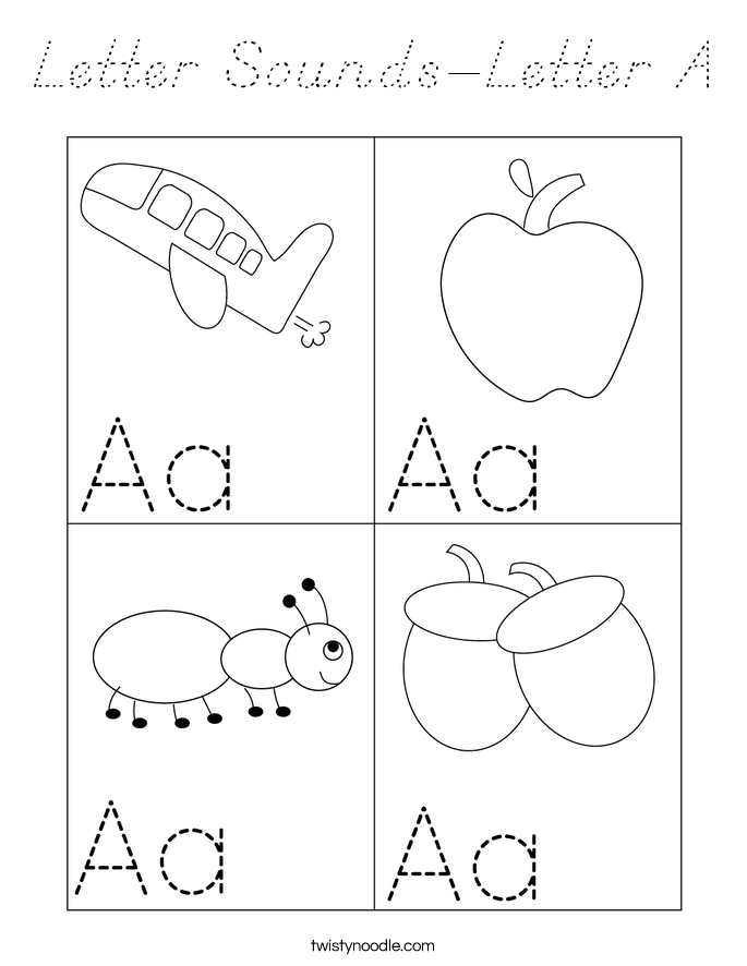 Letter Sounds-Letter A Coloring Page