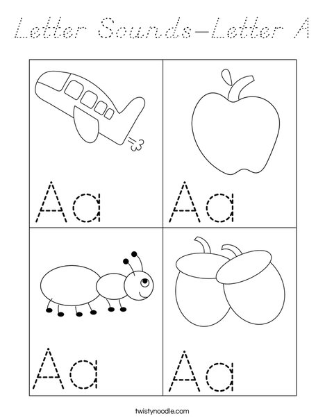 Letter Sounds-Letter A Coloring Page