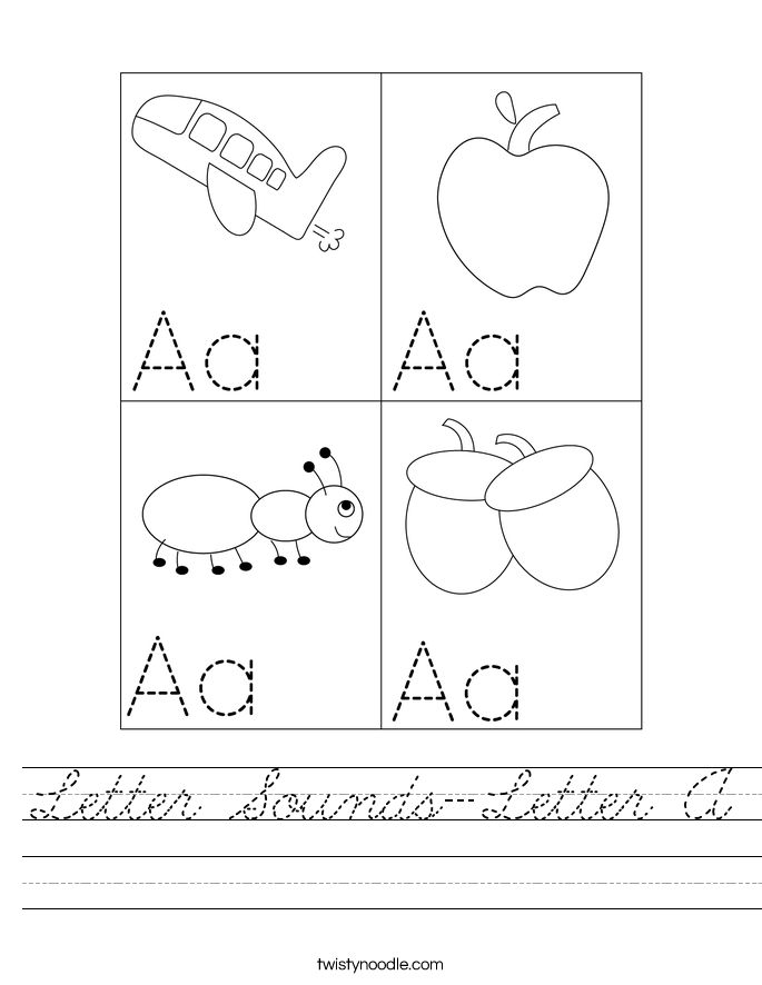 Letter Sounds-Letter A Worksheet