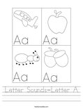 Letter Sounds-Letter A Worksheet
