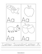 Letter Sounds-Letter A Handwriting Sheet