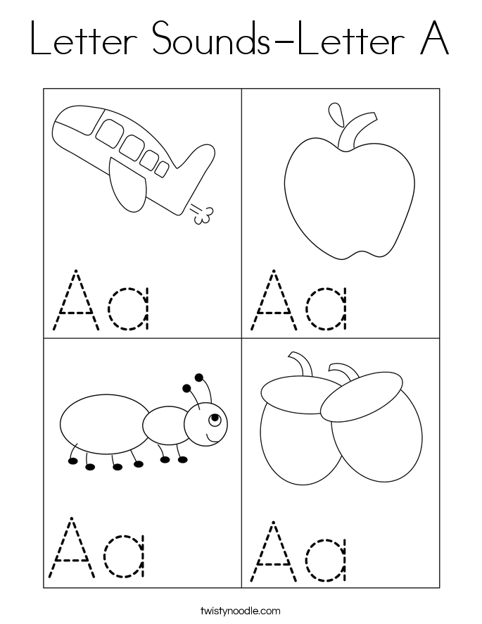 Letter Sounds-Letter A Coloring Page