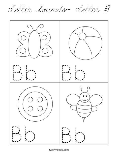 Letter Sounds- Letter B Coloring Page