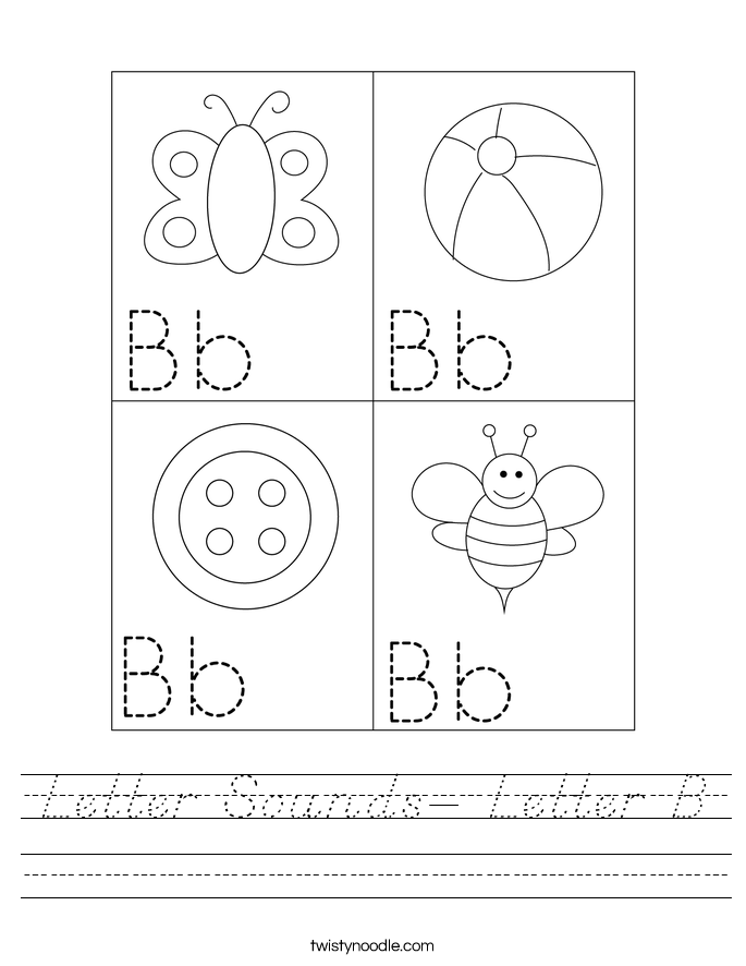 Letter Sounds- Letter B Worksheet