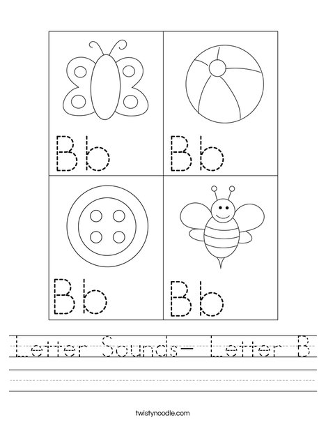 Letter Sounds- Letter B Worksheet