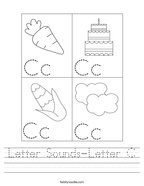 Letter Sounds-Letter C Handwriting Sheet