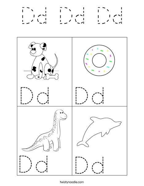 Letter Sounds-Letter D Coloring Page